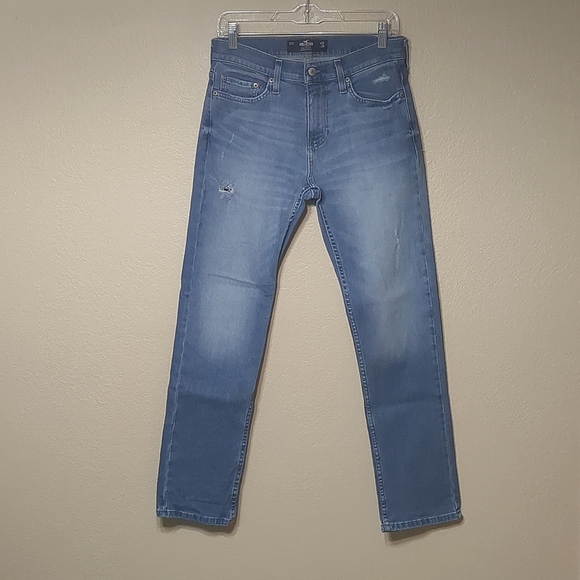 A8--HOLLISTER (DISTRESSED SLIM STRAIGHT) JEANS - Picture 5 of 6